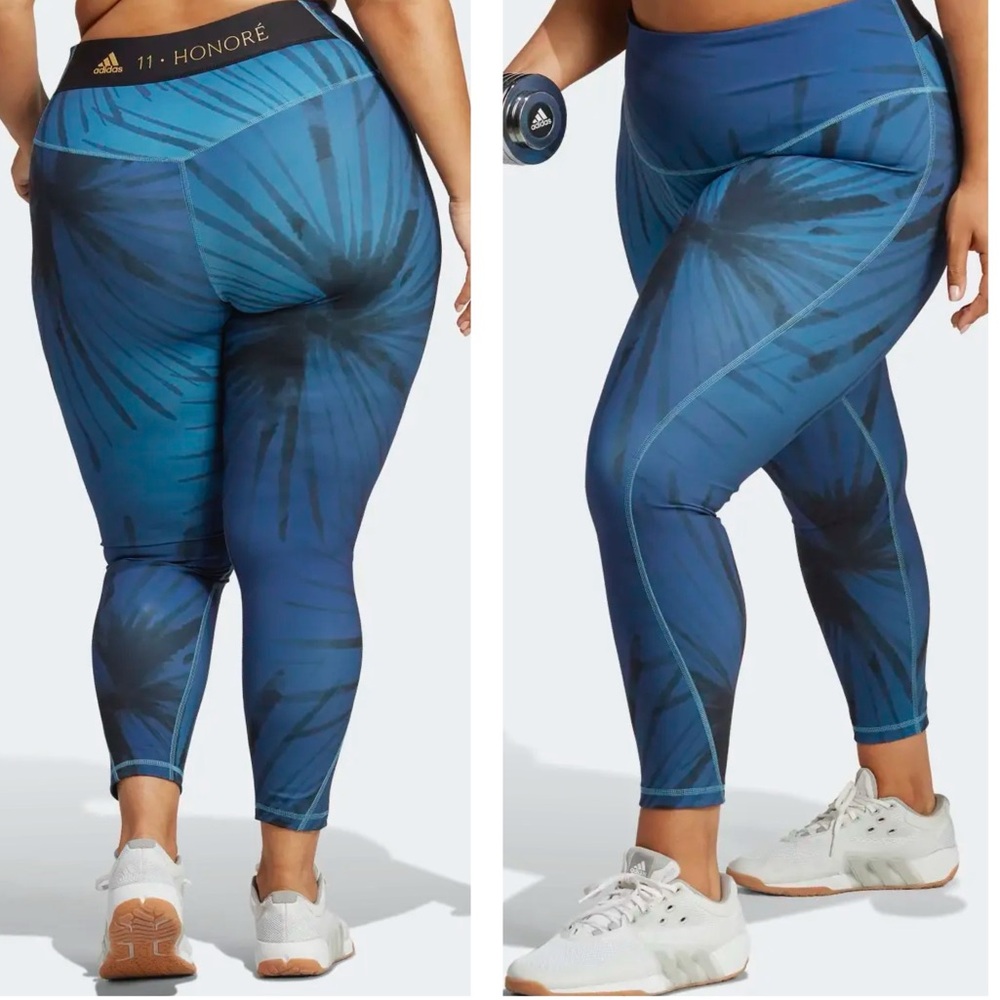 PLUS NWT Adidas X 11 Honore 7/8-Length Studio Blue & Black Athletic Leggings 4X